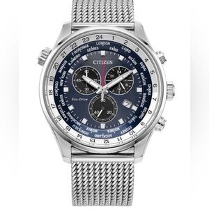 Citizen Eco-Drive Luxury Stainless Steel Chronograph Men's Quartz Watch, 43mm